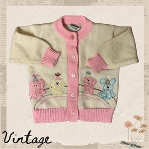 Vintage 90s Confetti Knits Baby Sweater – Newborn to 6 Months (0-6)